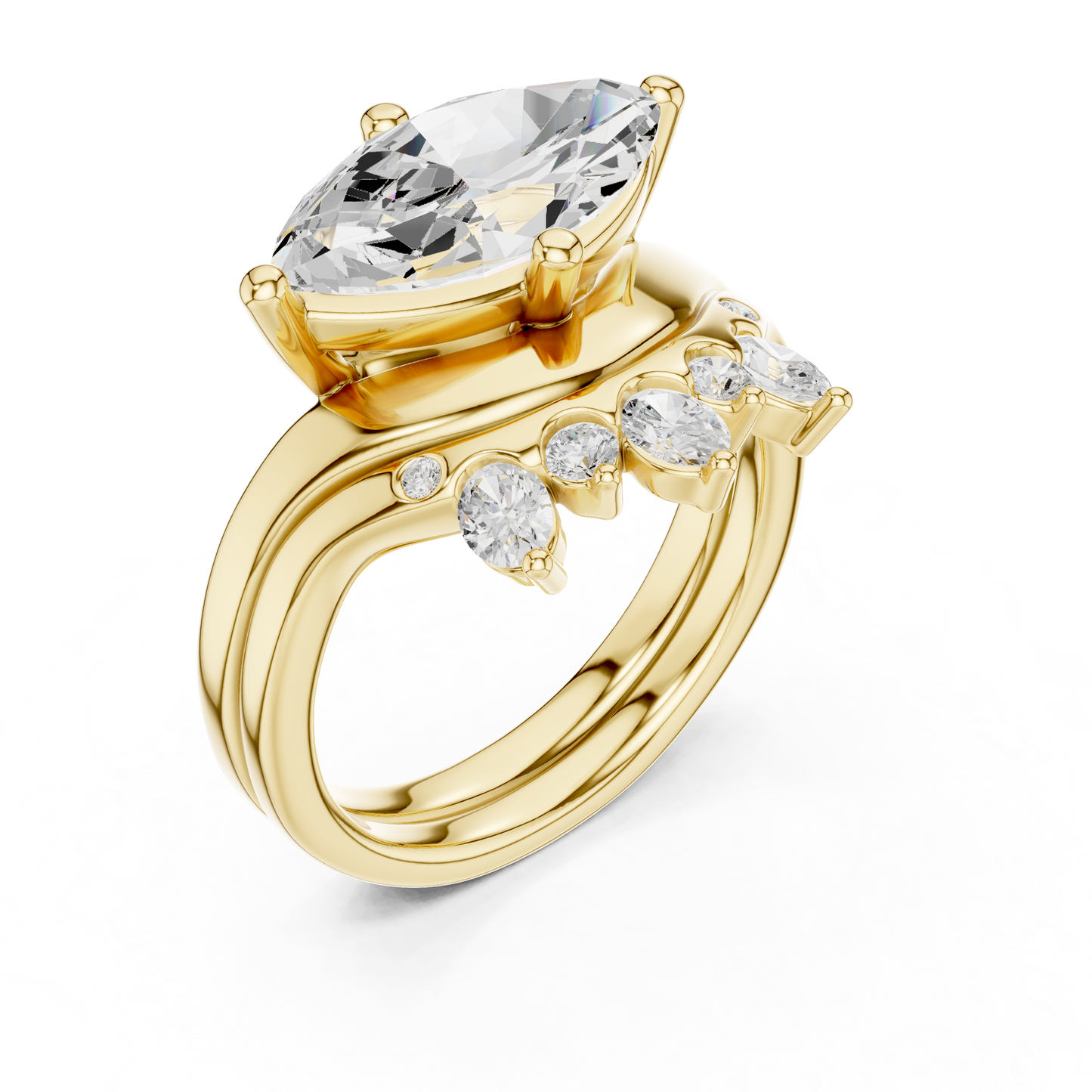 Mixed Shape Lab Grown Diamond Halo Ring